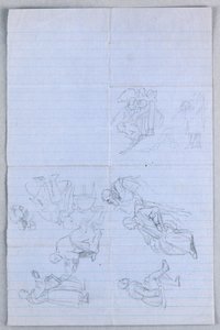 Rajz, tanulmány a "Tudományos csoporthoz", 1858 alkotó: Daniel Huntington