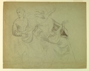 Rajz, Tanulmány a "Tiziano bemutatóhoz", 1871-72 alkotó: Daniel Huntington
