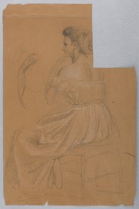 Rajz, Tanulmány a "Tiziano bemutatóhoz", 1872 alkotó: Daniel Huntington