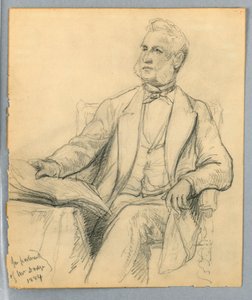 Rajz, William E. Dodge ülő helyzetben, 1884 alkotó: Daniel Huntington