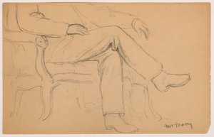 Rajz, William H. Macy ülve, alsótest; hátoldal: jobb kéz, 1884 alkotó: Daniel Huntington
