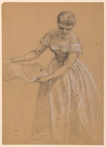 Rajz, Álló nő, 1860 alkotó: Daniel Huntington