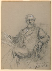 Angol: Rajz, Carl Schurz Seated Readin, 1899