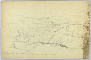 Franconia és Pemigewasset folyó felé nézve a Sanborntól délre fekvő Hilltől - W. Campton alkotó: Daniel Huntington