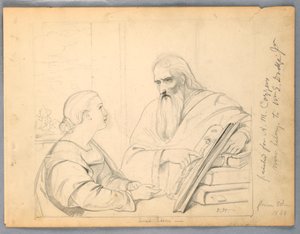 Tanulmány a "Szent Leckéhez" alkotó: Daniel Huntington