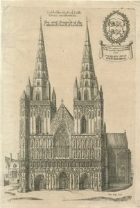 Lichfield katedrális – Nyugati front: metszet, és [?17. század vége] alkotó: Daniel King