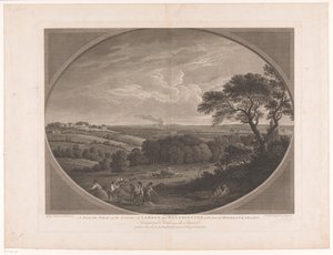 Gezicht op London, gezien vanaf Hampstead Heath Északi nézet London és Westminster városairól, a Highgate egy részével a Hampstead Heath-ből, a spanyolok közelében (cím az objektumon) alkotó: Daniel Lerpinière