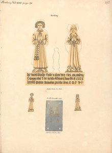 Sárgaréz tányér Thomas és Alicia Broke számára, Szent Margit plébániatemplom, Barking alkotó: Daniel Lysons