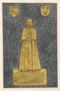 Sárgaréz bevonat Elizabeth Harvey számára az East Ham Churchből alkotó: Daniel Lysons