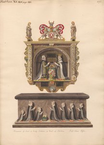 Emlékmű Lord és Lady Latimernek, valamint a gyerekek Ralph, Katherin, Ralph, Dorothye, Jane, Margaret és Anne sírja az East Ham Churchből alkotó: Daniel Lysons