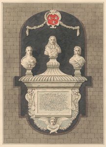 Emlékmű Sir John Bennettnek és feleségének, Elizabethnek és Bridgetnek a Harlington Churchből alkotó: Daniel Lysons
