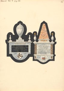 Emlékművek Mrs. Rebecca Cassamajornak és Thoma Spatemannek, Chiswick templom alkotó: Daniel Lysons