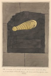 London környéke: Sárgaréz tányér azonosítatlan csecsemők számára az East Ham templomból alkotó: Daniel Lysons