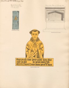 Alan Porter sírja és sárgaréz tányérja, a Chiselhurst templomból
