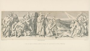 Egy tüzes csillag jelenik meg Angliában, katasztrófát jelezve, és Malmesbury szerzetese aposztrofálja alkotó: Daniel Maclise
