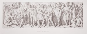 Harold és Vilmos herceg találkozik, „A normann hódítás története” című művéből, L. Gruner metszete, 1866 alkotó: Daniel Maclise
