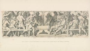 Harold Conqueror Stamfordban és megsebesülten ül egy banketten Yorkban. Egy hírnök bejelenti Vilmos herceg partraszállását alkotó: Daniel Maclise