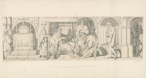 Harold, aki visszatért Normandiából, bemutatkozik Hitvalló Edwardnak alkotó: Daniel Maclise