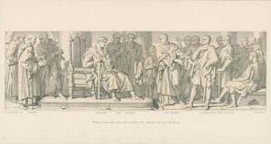 Vilmos konzultál hercegsége nemeseivel és kereskedőivel, hogy segítséget kérjen a tervezéshez alkotó: Daniel Maclise