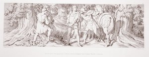 Vilmos a roueni vadászmezőn Tostigtól kap hírt Harold koronázásáról, a "The Story of the Norman Conquest"-ből, L. Gruner metszete, 1866. alkotó: Daniel Maclise