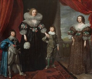Christian Bruce, Devonshire grófnője és gyermekei, c. 1629 (olaj, vászon)