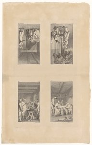1–4. lap Pestalozzi „Lienhard és Gertrud” című művéhez alkotó: Daniel Nikolaus Chodowiecki