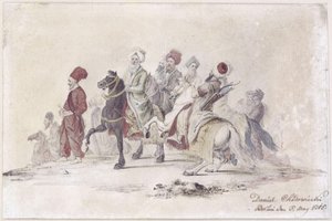 A török követség kísérete. E. 25 alkotó: Daniel Nikolaus Chodowiecki