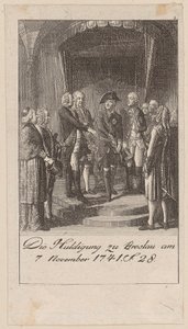 Hódolat Breslauban 1741. november 7-én alkotó: Daniel Nikolaus Chodowiecki