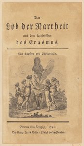 Címlap Erasmus „A bolondság dicsérete” című művéhez készült vignettával alkotó: Daniel Nikolaus Chodowiecki