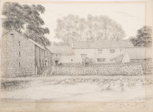 Merton Hall, Appleby, 1916 körül (szén és ceruza a kártyán)