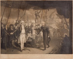 Duncan lord vikomt győzelme és De Winter admirális lemondása a Tiszteletreméltó fedélzetén, 1797. október (tűvésés)
