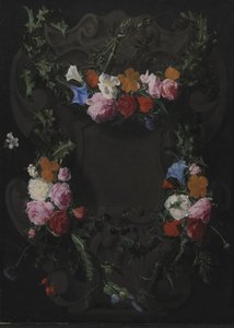 Kőkartus virágfüzérrel alkotó: Daniel Seghers