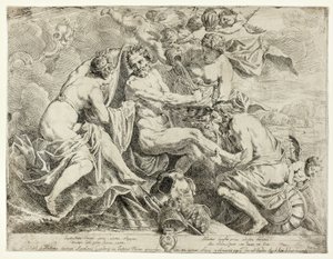 Aeneas istenítése nimfák és Cupidók által alkotó: Daniel van den Dyck