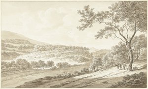 Kilátás Palestrinára, a Villa Adrianából nézve
