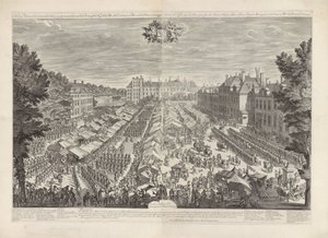 A hágai vásár a narancsos herceggel és hercegnővel, 1686 A hágai vásár az emelkedő hamburgerrel bemutatja Királyi Fenségeit, az én uramat, a herceget és a narancssárga hercegnőt / Foire de la Haye, avec les bourgois sous les armes, sa