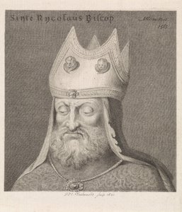 Egy püspök portréja Sinte Rycolaus Biscop (cím a tárgyon) alkotó: Daniël Veelwaard (I)