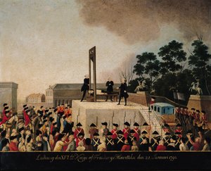 XVI. Lajos (1754-93) kivégzése 1793. január 21. (olaj, réz)