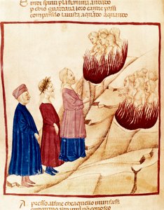 Purgatórium: Dante és Vergilius, miniatűr alkotó: Dante Alighieri