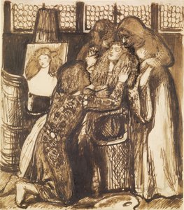 Bonifazio szeretője - kompozíciós tanulmány alkotó: Dante Gabriel Charles Rossetti