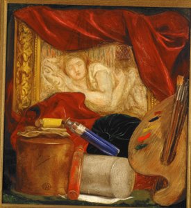 Palackok (olaj a fedélzeten, a panelre szerelve) alkotó: Dante Gabriel Charles Rossetti