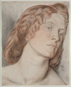 Fanny Cornforth, „Fair Rosamund” tanulmány, 1861 (színes kréták papíron)