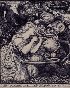 A "Goblin Market és más versek..." frontképe, 1862 (litho) alkotó: Dante Gabriel Charles Rossetti