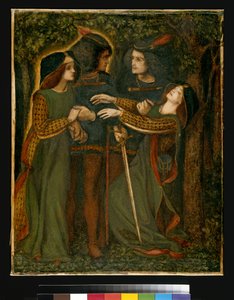Hogyan ismerték meg magukat, 185060 körül (gouache) (lásd még: 63160) alkotó: Dante Gabriel Charles Rossetti
