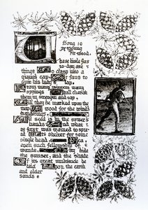 Megvilágított szöveg Rossetti „Az élet háza” című szonettsorozatából, 1880 körül