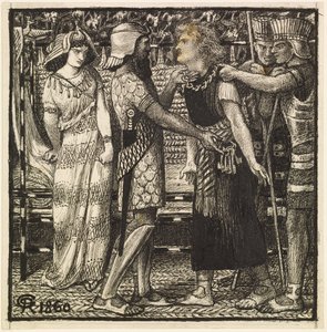 Józsefet megvádolták Potifár előtt (Kész kompozíció) alkotó: Dante Gabriel Charles Rossetti