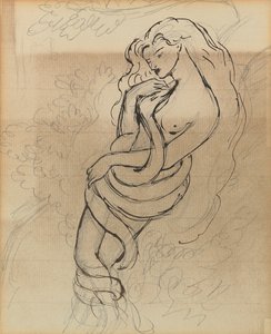 Lady Lilith, c. 1869 (ceruza, toll és barna tinta papíron)