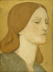 No.1575 Egy zöld ruhás lány feje (Elizabeth Siddal), 1850-65 alkotó: Dante Gabriel Charles Rossetti