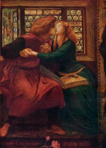 Paolo és Francesca da Rimini részlete, 1855 alkotó: Dante Gabriel Charles Rossetti