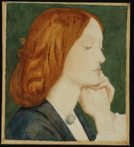 Elizabeth Siddal (1829-62) portréja 1854 (akvarell, papír) alkotó: Dante Gabriel Charles Rossetti