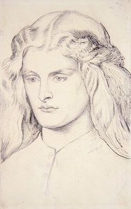 Annie Miller portrétanulmánya, 1860-63 körül (toll, indiai tinta és grafit papíron) alkotó: Dante Gabriel Charles Rossetti